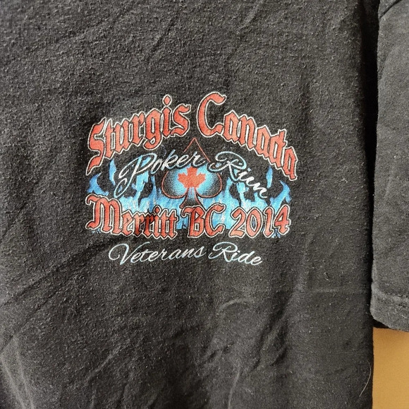 🌴 Sturgis Canada 2014 Veteran Ride Merritt BC Graphic Tshirt - Picture 3 of 6